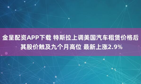 金呈配资APP下载 特斯拉上调美国汽车租赁价格后 其股价触及九个月高位 最新上涨2.9%